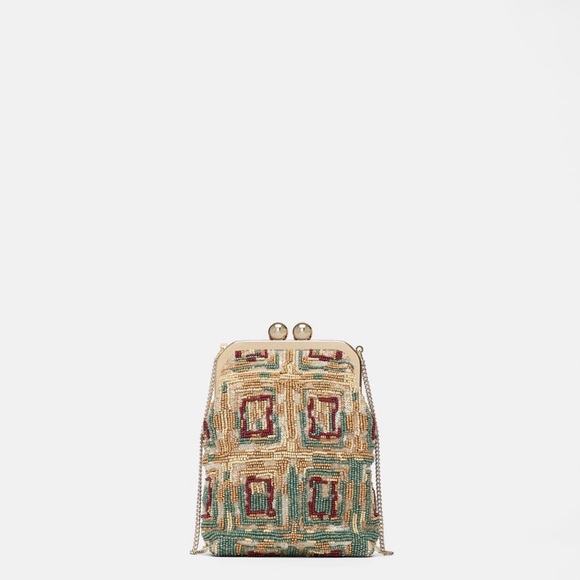 Zara Beaded Crossbody bag with clasp NWTS - Picture 3 of 7